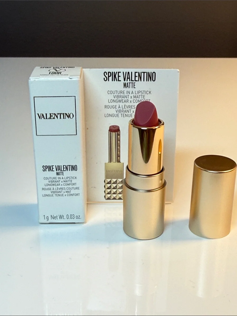 Valentino Spike Valentino Matte Lipstick Mini— 100R, new/unused
